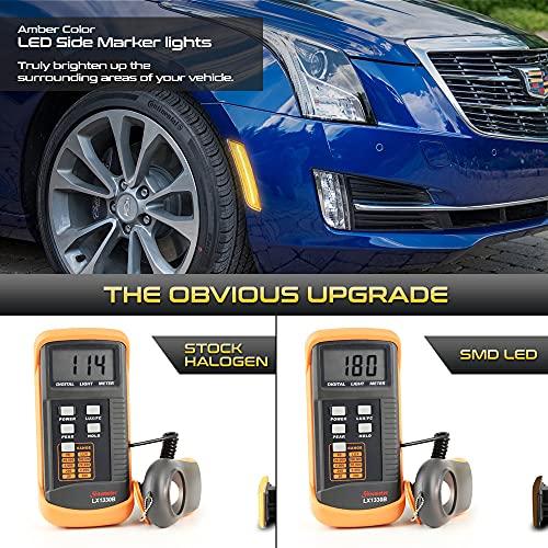 【並行輸入品】VIPMOTOZ フロントアンバーLEDサイドマーカーリフレクターランプ 2013 2014 キャデラック ATS 2017 20の画像