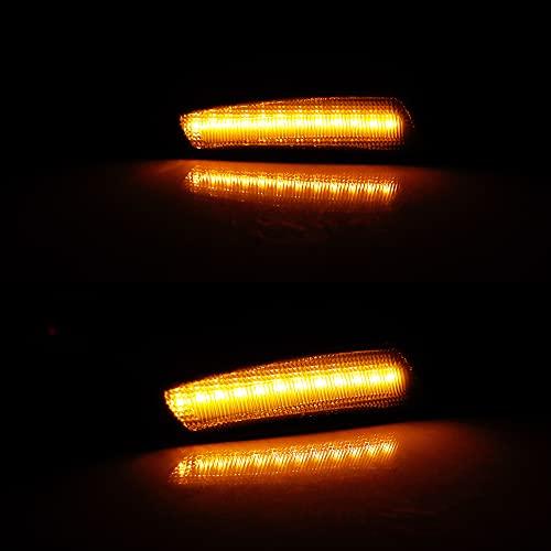 GTINTHEBOX スモークレンズ フロントバンパー フェンダー アンバー LED サイドマーカーライト 2008 2009 ポ 並行輸入品の画像