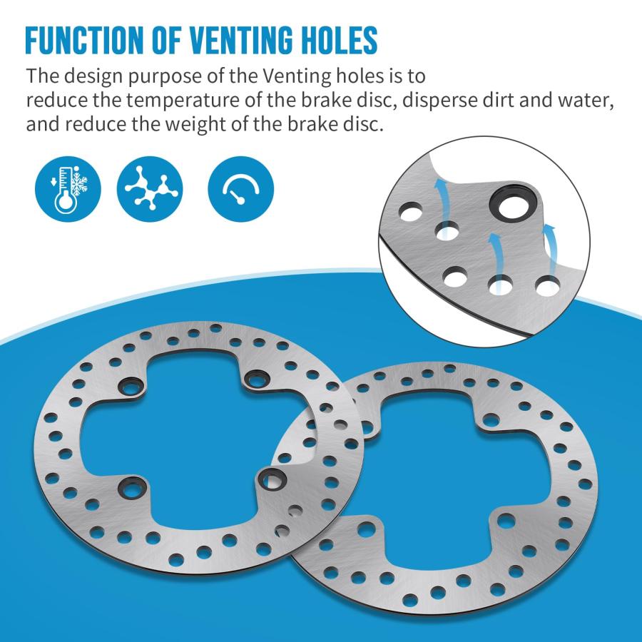 【並行輸入品】 M MATI 2 PCS Rear Left/Right Brake Disc Rotor for Yamaha Grizzlyの画像