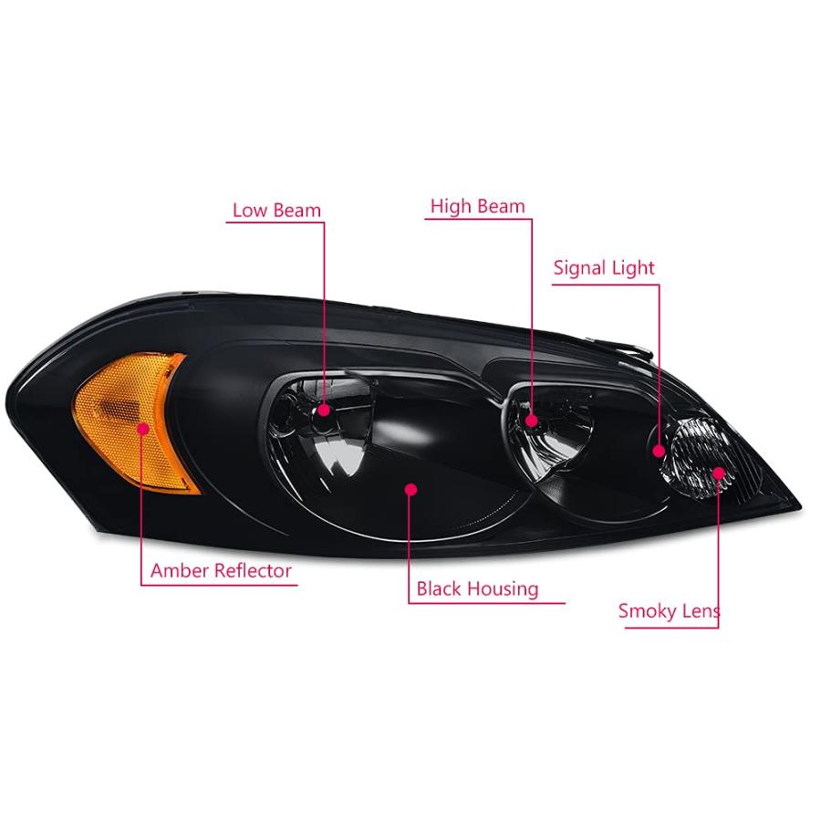 G PLUS Headlights Assembly, Compatible with 2006 2007 Chevy Mont 並行輸入品の画像