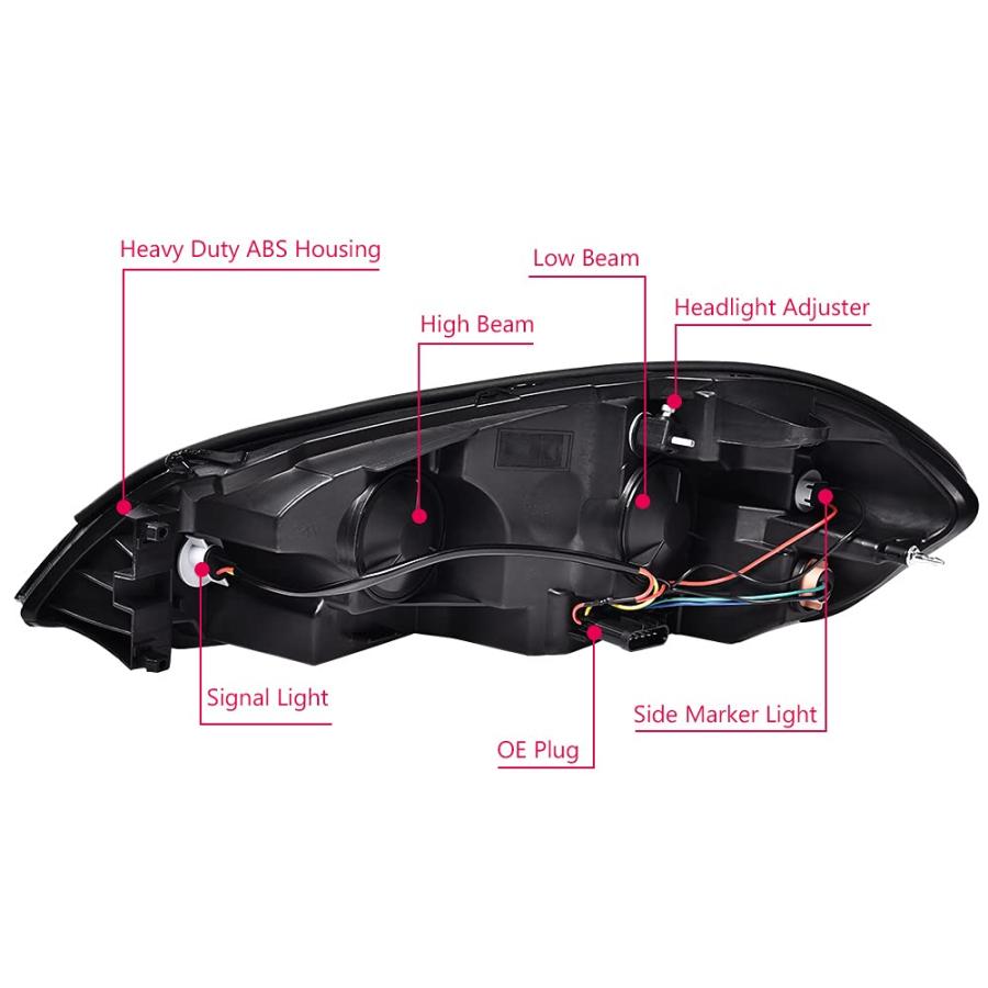 G PLUS Headlights Assembly, Compatible with 2006 2007 Chevy Mont 並行輸入品の画像