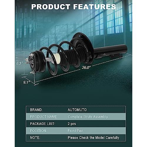 AUTOMUTO Strut Spring Assembly Front Pair struts and Shock Absor 並行輸入品_7