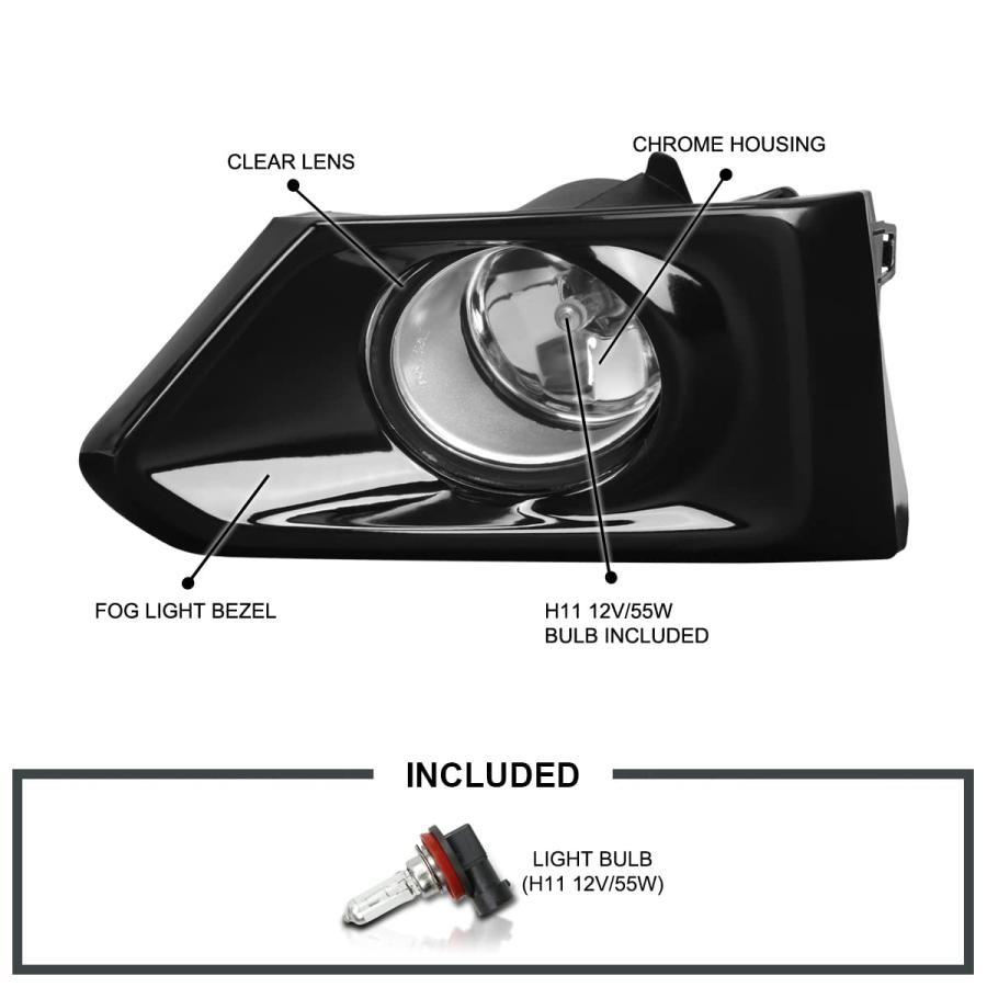 【並行輸入品】 Spec D Tuning Chrome Fog Lights + Bezel Cover + Switch Compatiblの画像