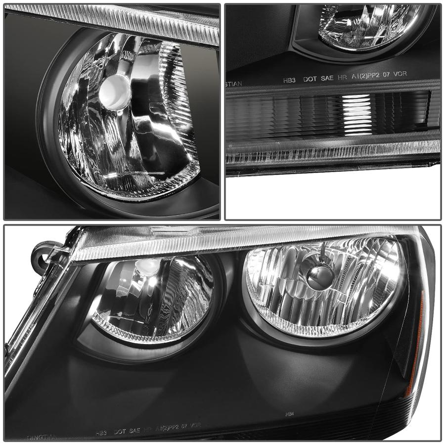 【並行輸入品】DNA Motoring HL OH DAVE08 BK AM ブラックアンバーリフレクターハロゲンヘッドライトペア 2008 2の画像