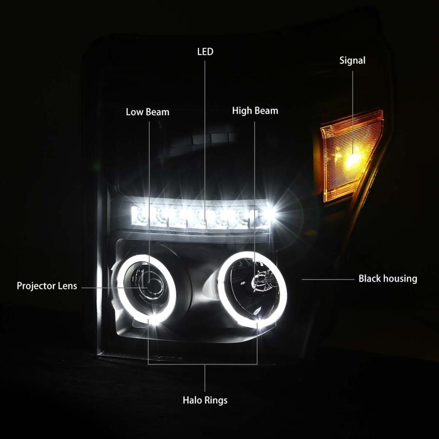 【並行輸入品】 Auto Dynasty Dual Halo DRL Projector Headlights and Driving Fogの画像