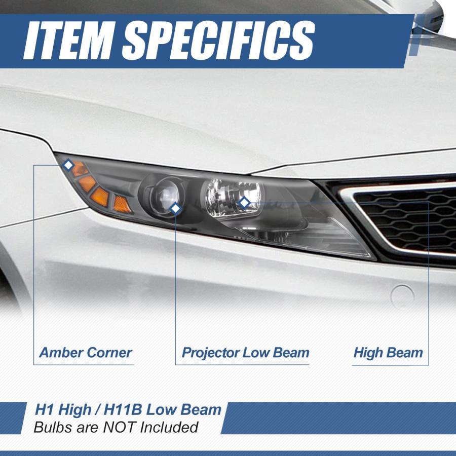 【並行輸入品】 Auto Dynasty Headlights Assembly Compatible with 2011 2012 2013の画像