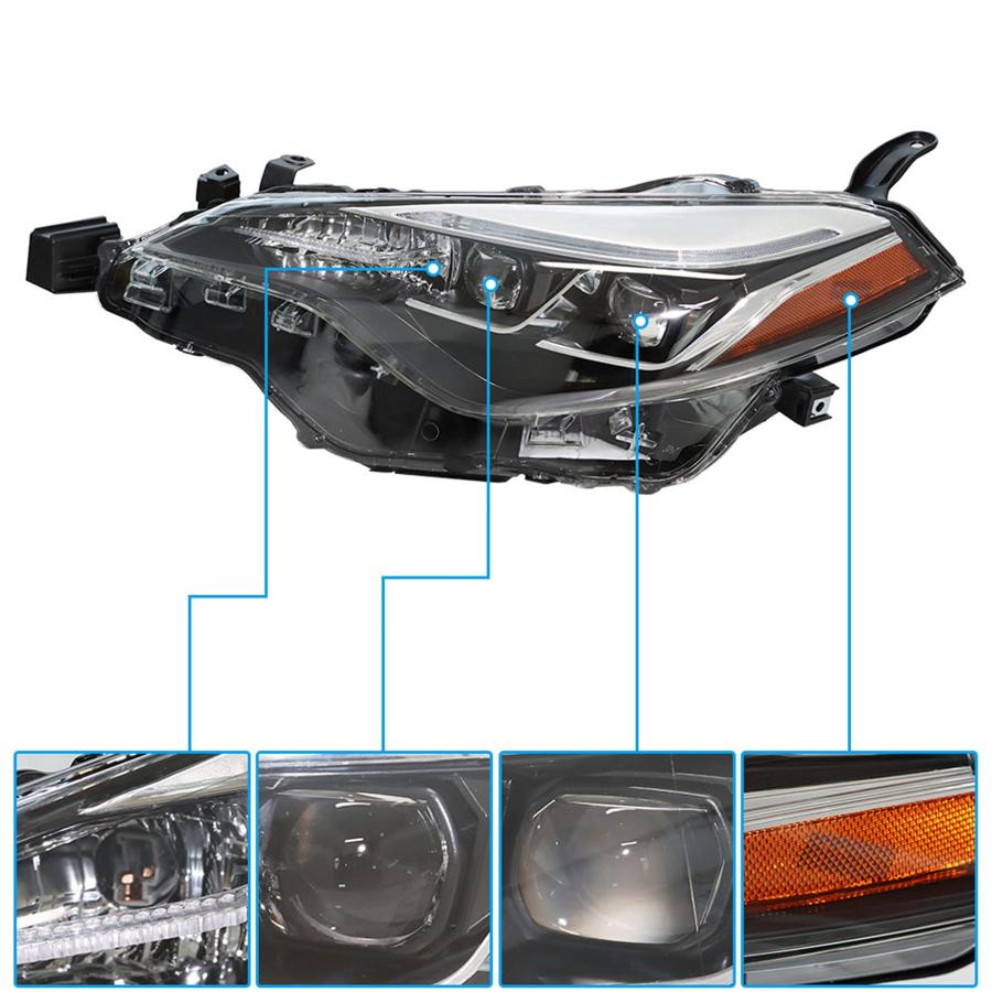 munirater 1 Pack LH Projector Headlight Headlamp Assembly Set Re 並行輸入品の画像