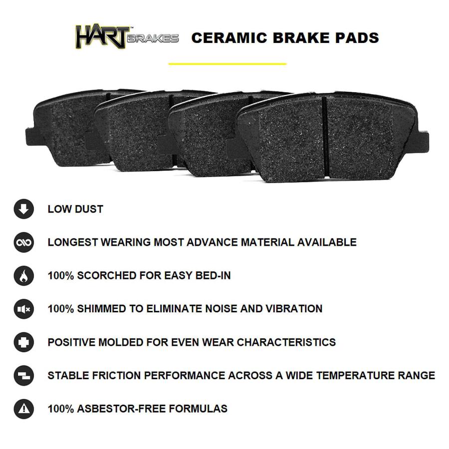 Hart Brakes Rear Brakes and Rotors Kit |Rear Brake Pads| Brake Ro 並行輸入品_8