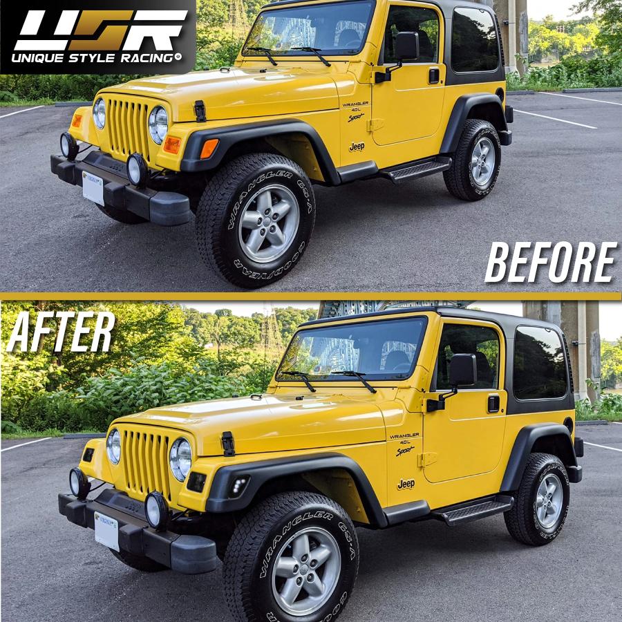 USR DEPO TJ LED Side Marker Lights 4 Pieces COMBO Smoke Bumper 並行輸入品_9