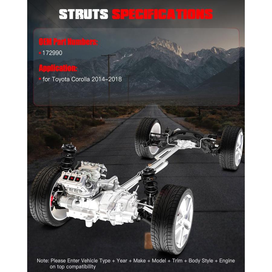 GDSMOTU 2Pcs Front Left Front Right Complete Strut Assembly 1729 並行輸入品の画像