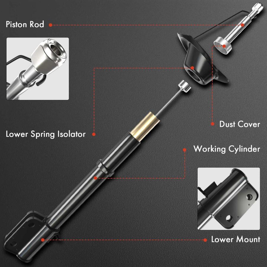 A Premium リアペア (2) ストラットアセンブリ スバル インプレッサ 2004 2005 2006 2007 H4 2 並行輸入品_3