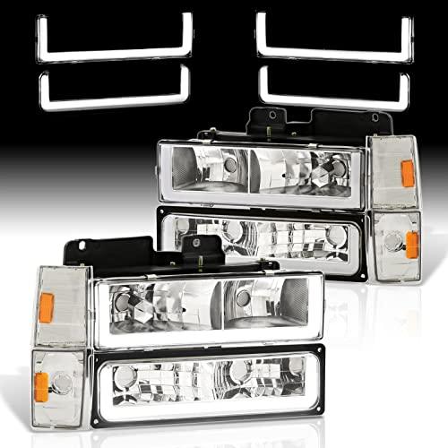 AJP Distributors Chrome Amber LED DRL Head Lights + Corner Bumpe 並行輸入品の画像