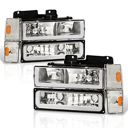 AJP Distributors Chrome Amber LED DRL Head Lights + Corner Bumpe 並行輸入品の画像