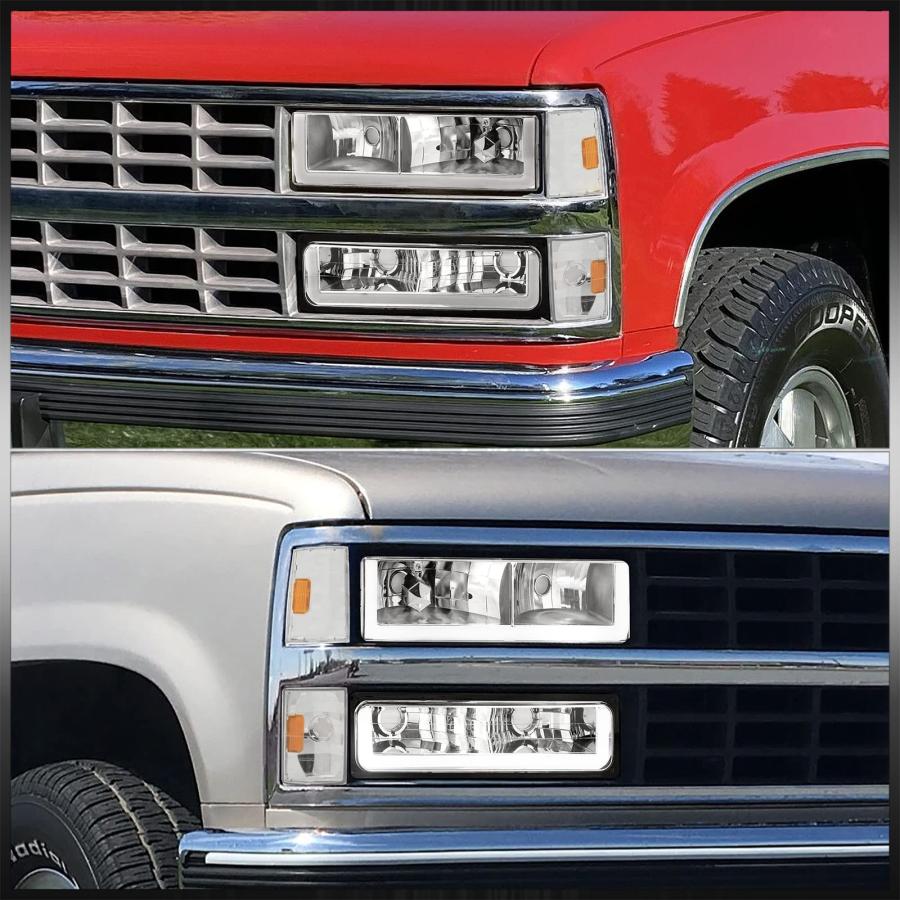 AJP Distributors Chrome Amber LED DRL Head Lights + Corner Bumpe 並行輸入品の画像