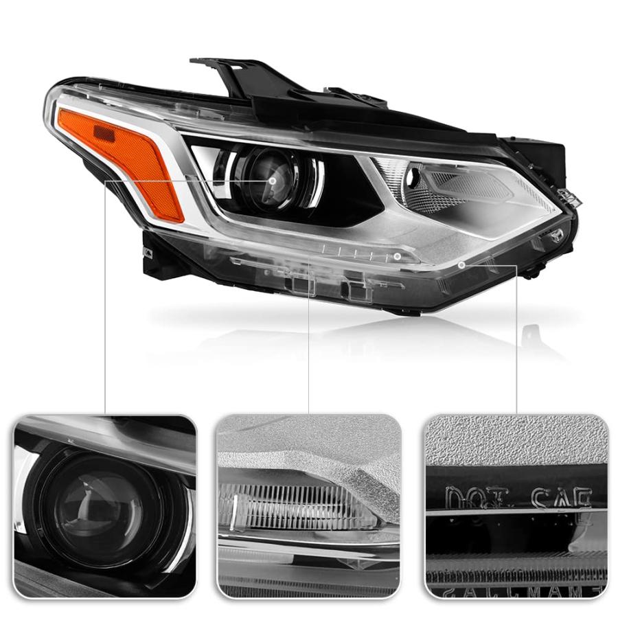 ACANII   [HID/キセノンモデル] 2018 2020 シボレー トラバース LED DRL プロジェクター ヘッドライ 並行輸入品の画像
