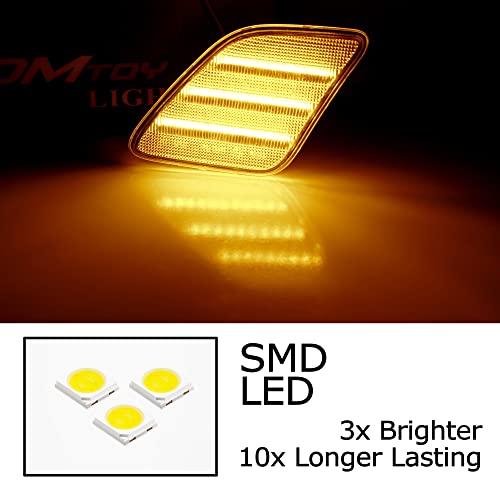 iJDMTOY Clear Lens Amber Full 3 Row LED Strip Front Side Marker  並行輸入品の画像
