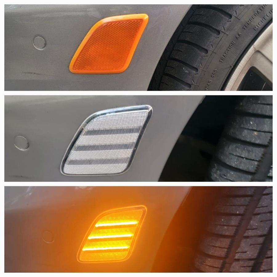 iJDMTOY Clear Lens Amber Full 3 Row LED Strip Front Side Marker  並行輸入品の画像
