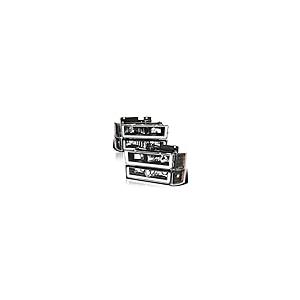 【並行輸入品】Spec D Tuning ブラックハウジング クリアレンズ ヘッドライト バンパーランプ LEDチューブ付き 左右ペアヘッドランの画像