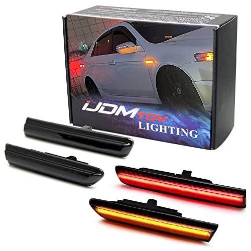 iJDMTOY スモークレンズ アンバー/レッド フルLEDサイドマーカーライトキット 2004 2008 Acura TL対応  並行輸入品の画像