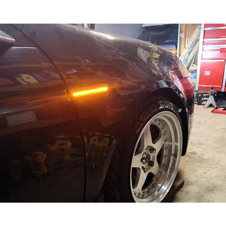 iJDMTOY スモークレンズ アンバー/レッド フルLEDサイドマーカーライトキット 2004 2008 Acura TL対応  並行輸入品の画像