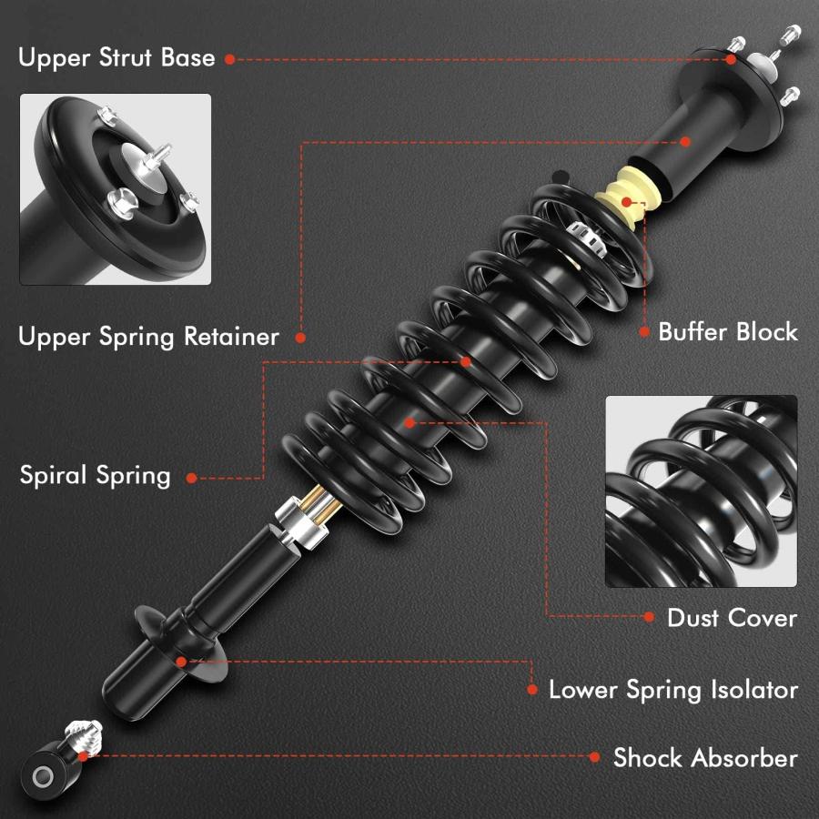A Premium フロントペア (2) ストラット\u0026コイルスプリングアセンブリ クライスラー200 2011 2014 Sebr 並行輸入品の画像
