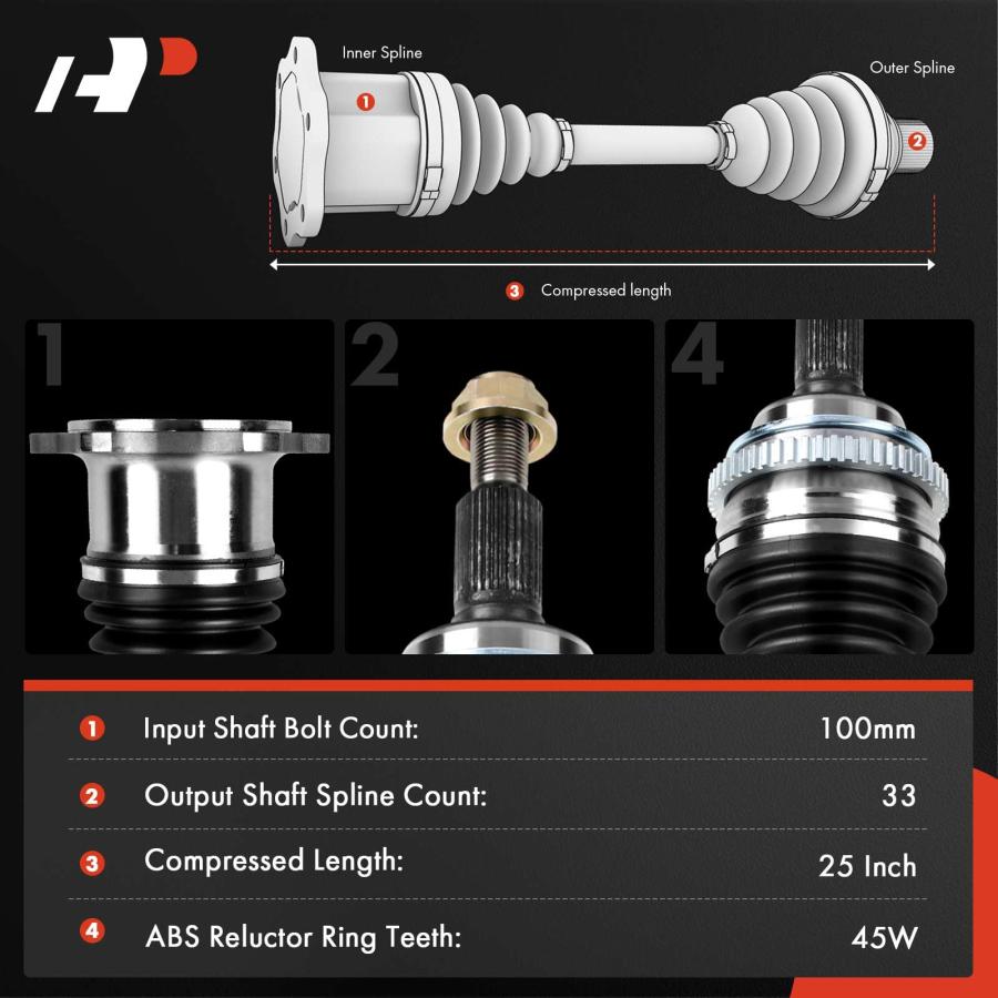 【並行輸入品】 A Premium CV Axle Shaft Assembly   Compatible with Audi A4 Quattの画像