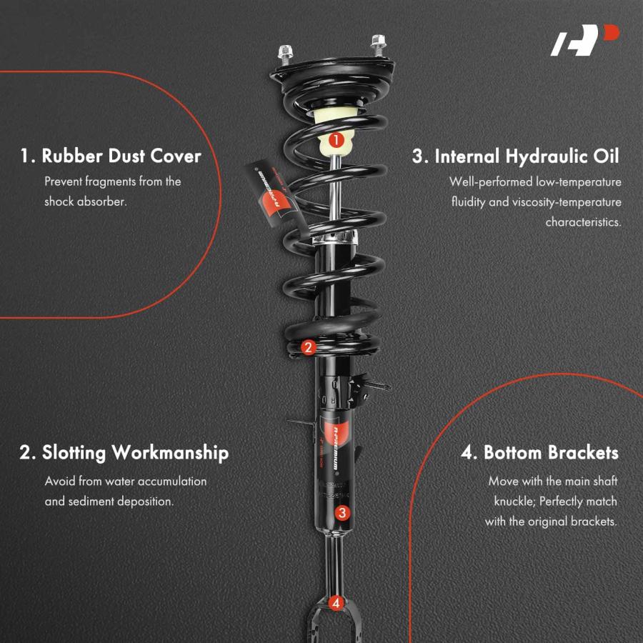 【並行輸入品】A Premium フロントペア (2) ストラット\u0026コイルスプリングアセンブリ 完全 インフィニティ G35 2003 2004の画像