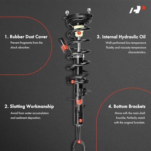 【並行輸入品】A Premium フロントペア (2) ストラット\u0026コイルスプリングアセンブリ 完全 インフィニティ G35 2003 2004の画像