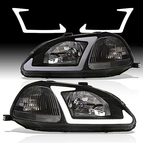 AJP ディストリビューター ブラック ハウジング クリアレンズ コーナー LED DRL ドライビングヘッドライト バンパー ウ 並行輸入品_1