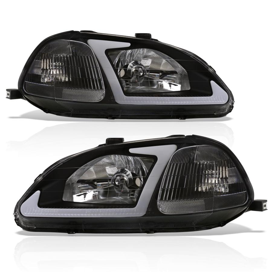 AJP ディストリビューター ブラック ハウジング クリアレンズ コーナー LED DRL ドライビングヘッドライト バンパー ウ 並行輸入品_3