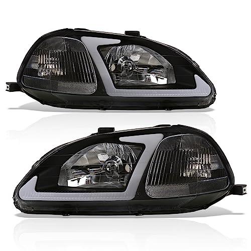 AJP ディストリビューター ブラック ハウジング クリアレンズ コーナー LED DRL ドライビングヘッドライト バンパー ウ 並行輸入品_4