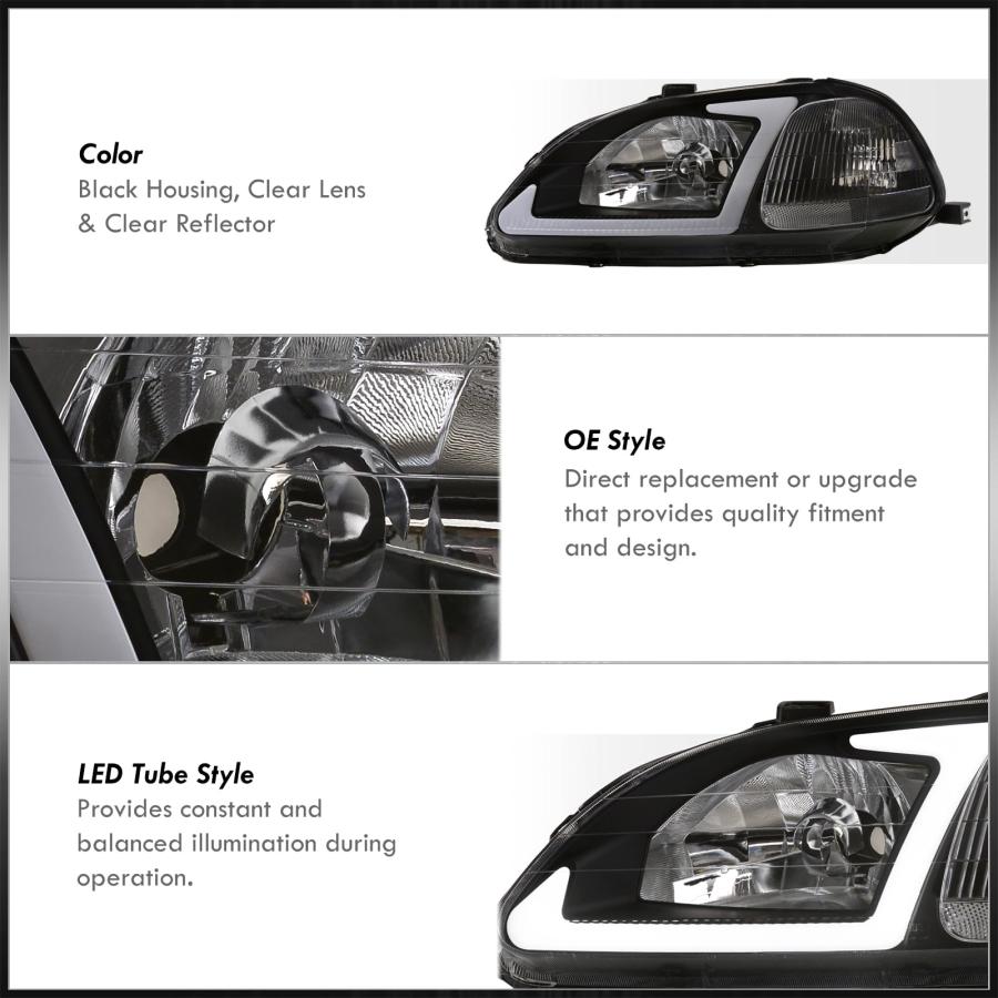 AJP ディストリビューター ブラック ハウジング クリアレンズ コーナー LED DRL ドライビングヘッドライト バンパー ウ 並行輸入品_9