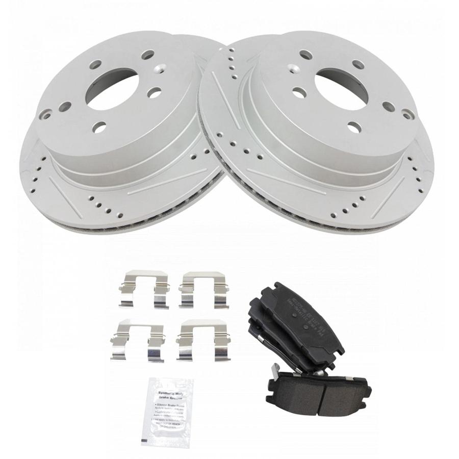 TRQ Rear Performance Brake Pad \u0026 Rotor Kit Brake Pads Brake Roto 並行輸入品の画像