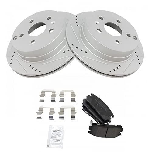 TRQ Rear Performance Brake Pad \u0026 Rotor Kit Brake Pads Brake Roto 並行輸入品の画像