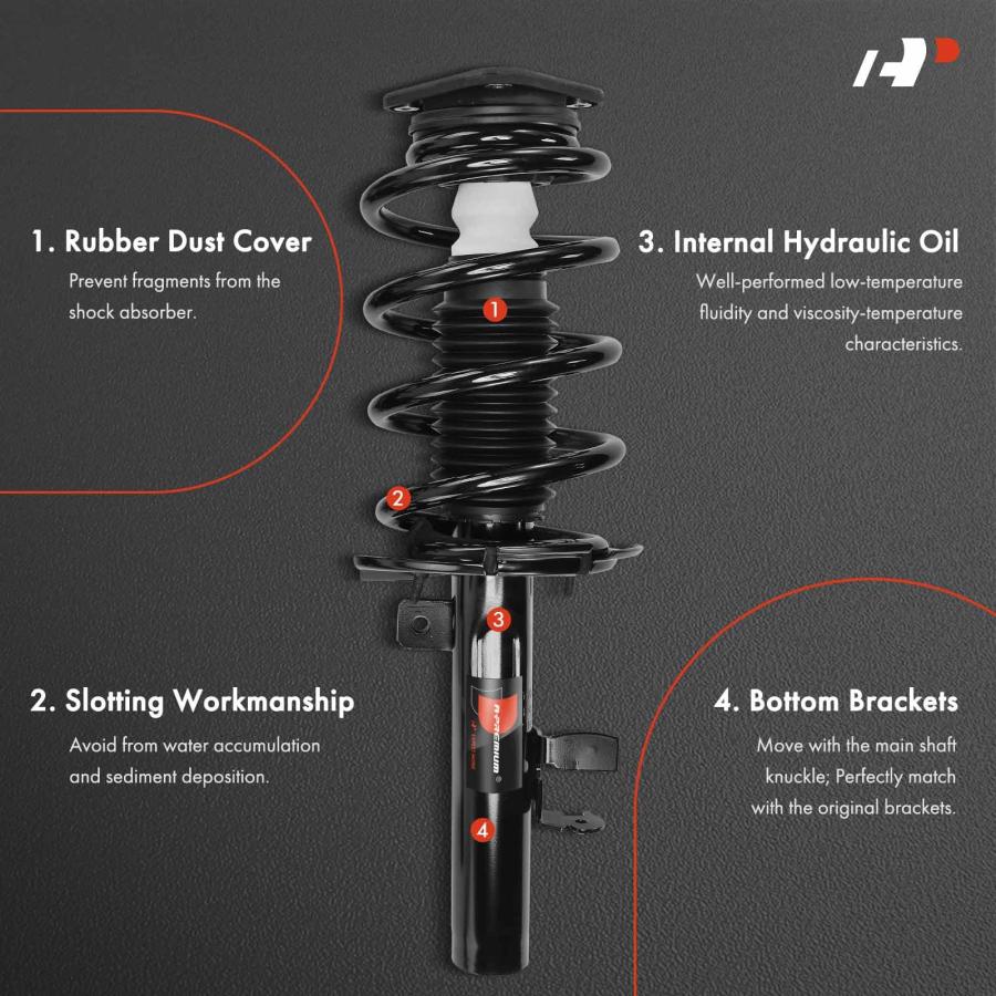 A Premium Front Pair (2) Complete Strut & Coil Spring Assembly C 並行輸入品の画像
