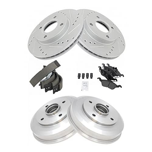 Front Metallic Brake Pad & Performance Rotor Rear Drum & Shoe Ki 並行輸入品_1