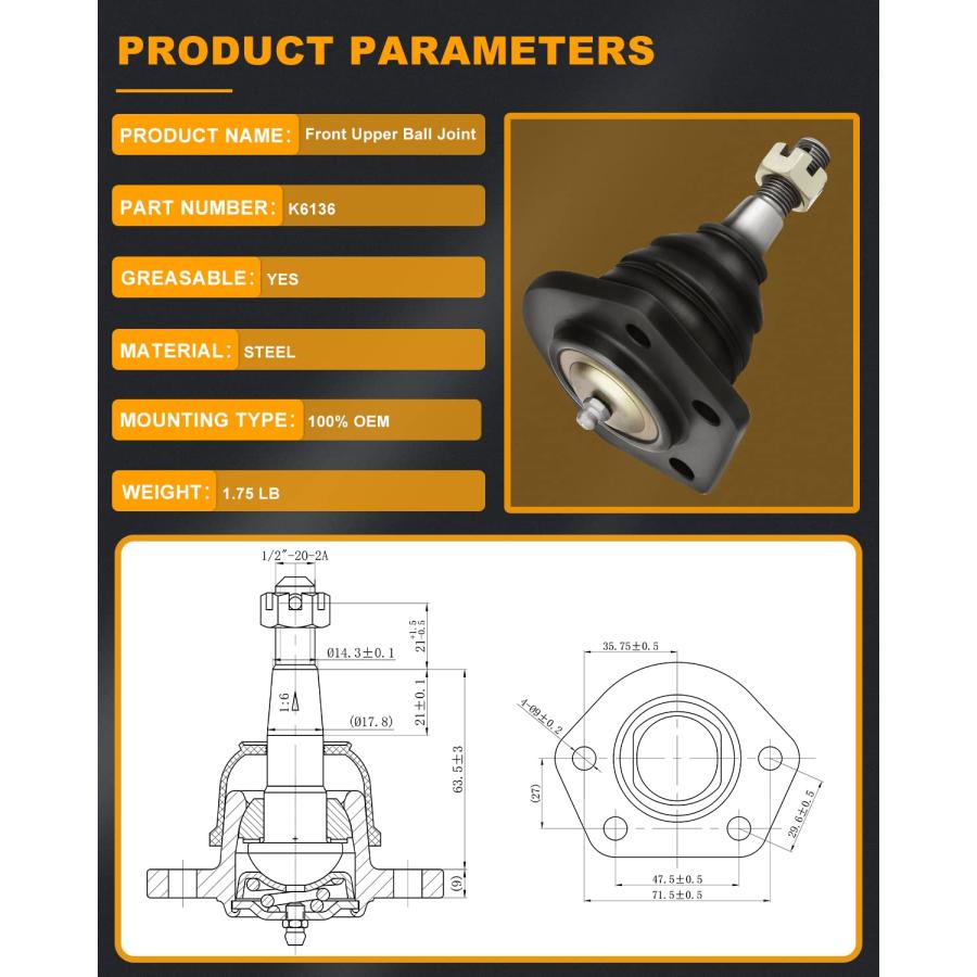 SOSOPART 10pc Set Front Suspension Kit Inner Outer Tie Rod End L 並行輸入品_3