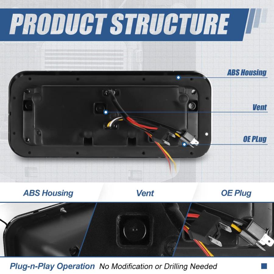 【並行輸入品】 Auto Dynasty Dual LED Halo Rings DRL Headlights Assembly Compatiの画像