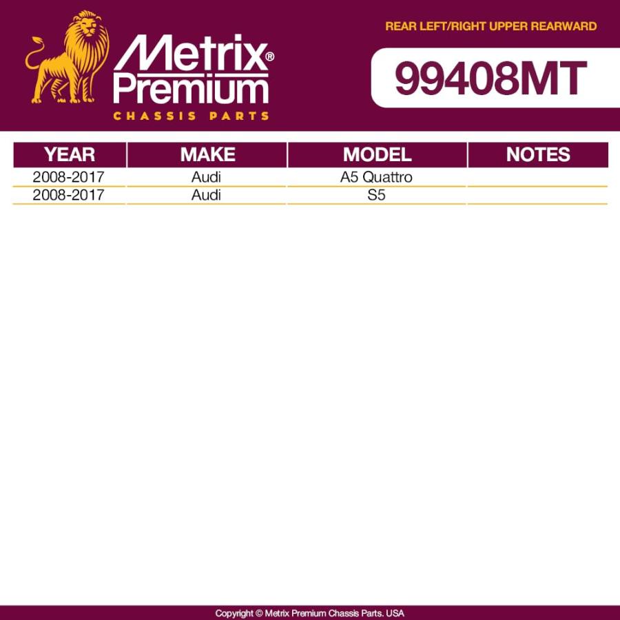 【並行輸入品】Metrix プレミアム リア L \u0026 R アッパーコントロールアーム RK642746 \u0026 RK642745 10 16 Audの画像
