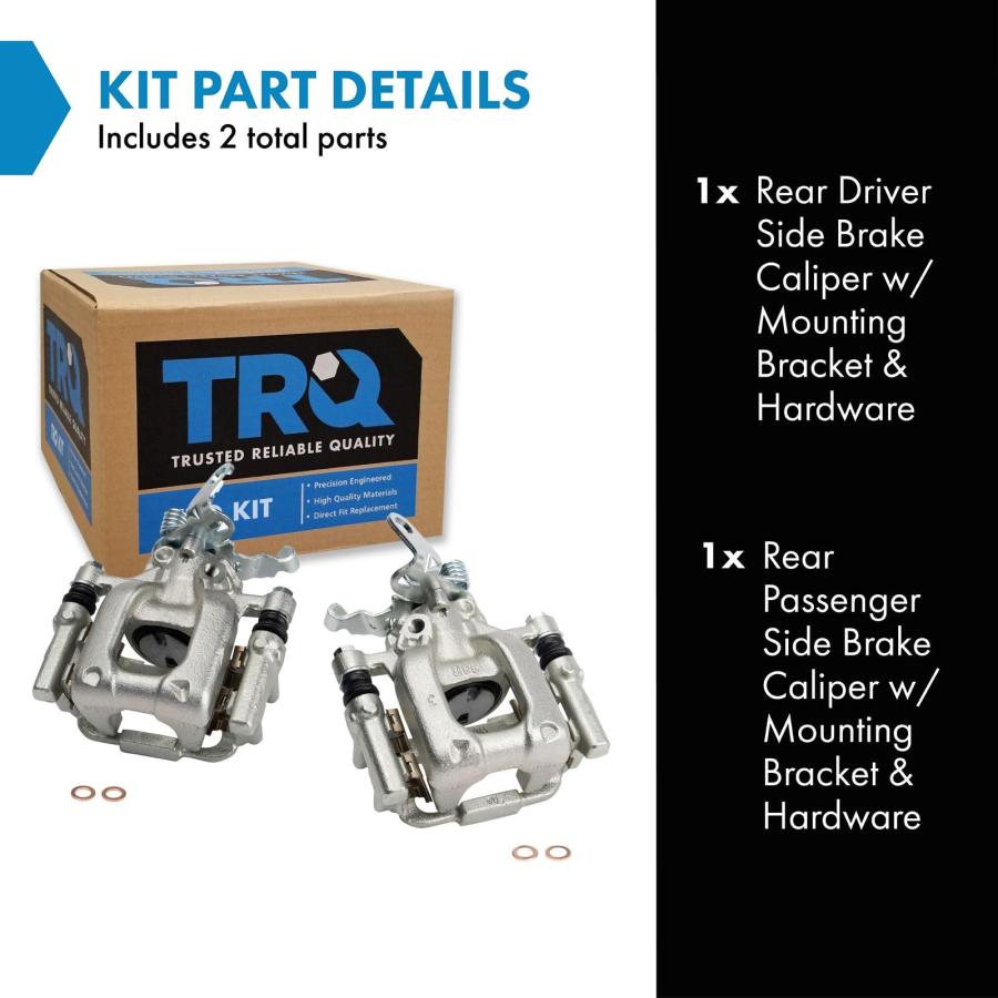 【並行輸入品】 TRQ Rear Brake Caliper Set Compatible with 2010 2013 Audi A3 A3の画像