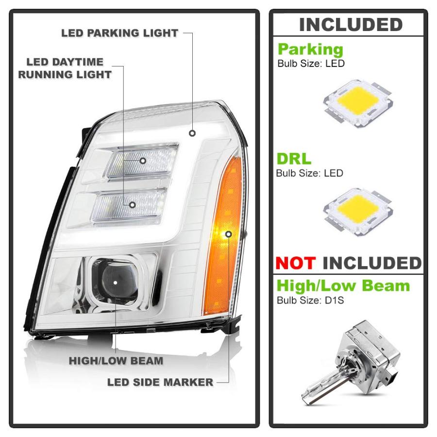 ACANII [HID/キセノンモデル] 2007 2014 Cadillac Escalade クロームLEDチューブ DR 並行輸入品_3