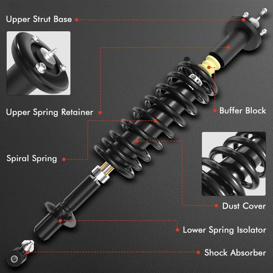 A Premium 2PCS Front Strut Shock Assembly w/Coil Spring [RWD] Co 並行輸入品の画像