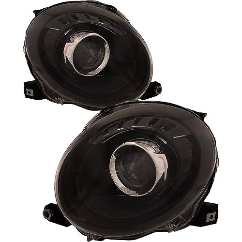 HEADLIGHTSDEPOT ヘッドライトペア 12 19 FIAT 500 CAPA認定ドライバーと助手席側ハロゲンヘッドラン 並行輸入品_1