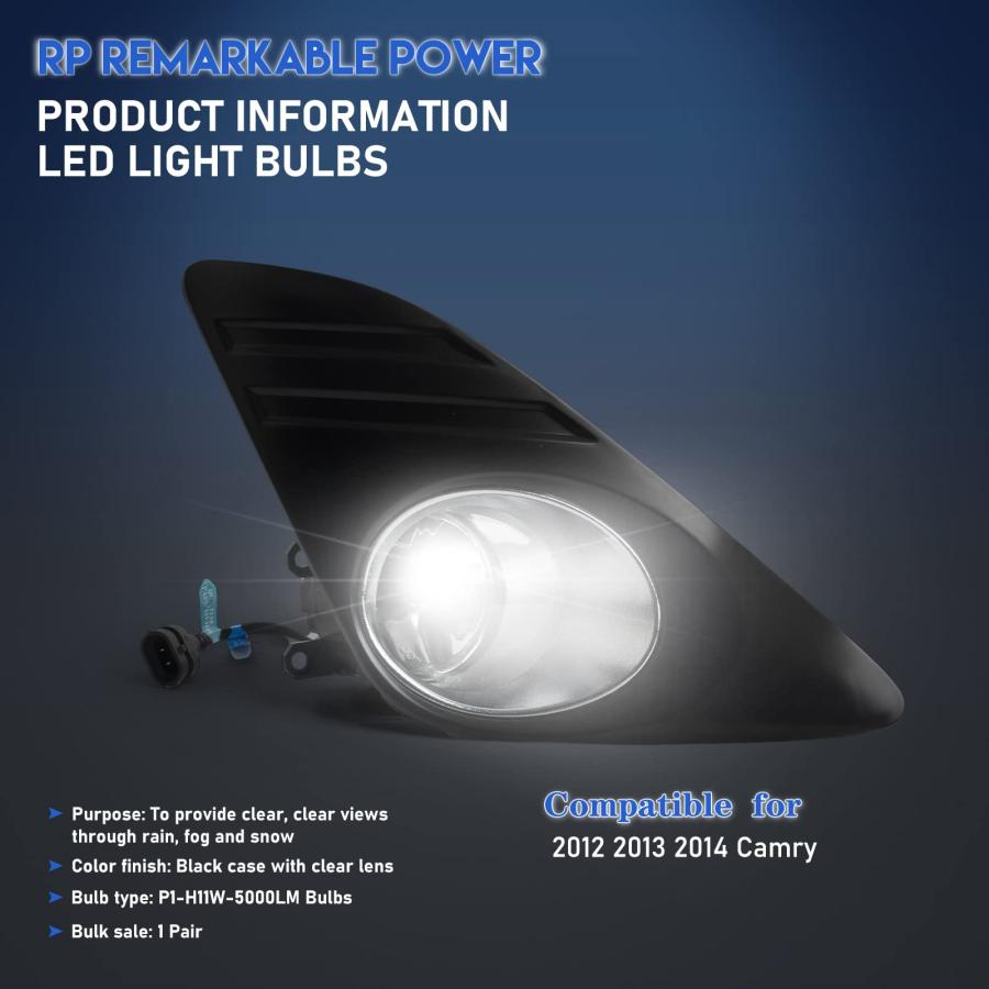 RP Remarkable Power LEDフォグライト 2012 2013 2014 カムリ クリアバンパー DRL フォグラ 並行輸入品_3