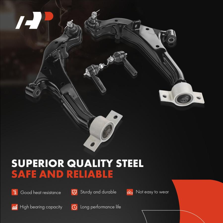 A Premium Set of 6, Front Lower Control Arm, Inner Outer Tie Rod 並行輸入品の画像