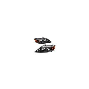 【並行輸入品】?DNA MOTORING HL OH KIASO11 BK AM OEスタイルブラックハウジング アンバーリフレクターヘッドライの画像