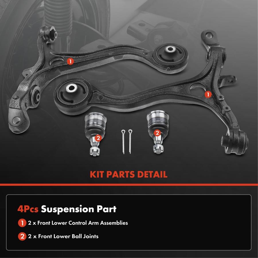 A Premium Set of 4, Lower Control Arm, Lower Ball Joint Compatib 並行輸入品の画像