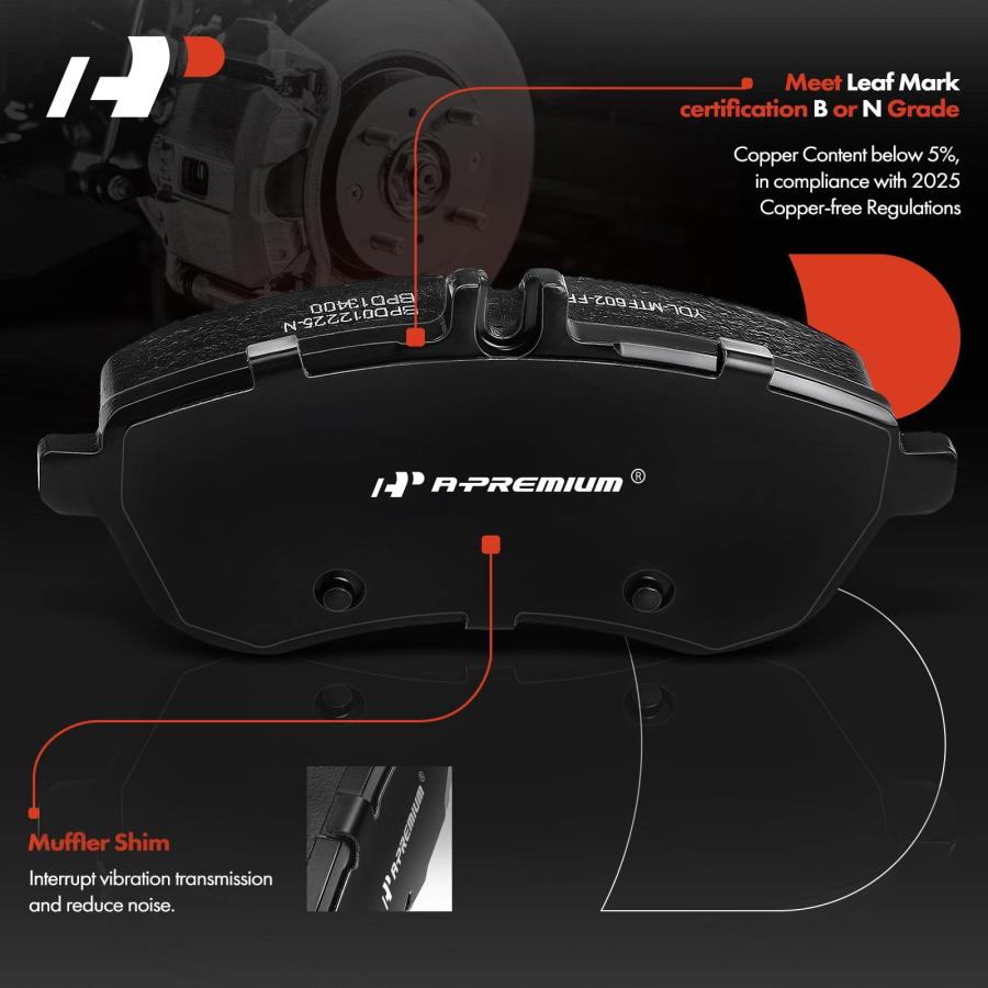 A Premium Front Ceramic Disc Brake Pads Set Compatible with Sele 並行輸入品_3