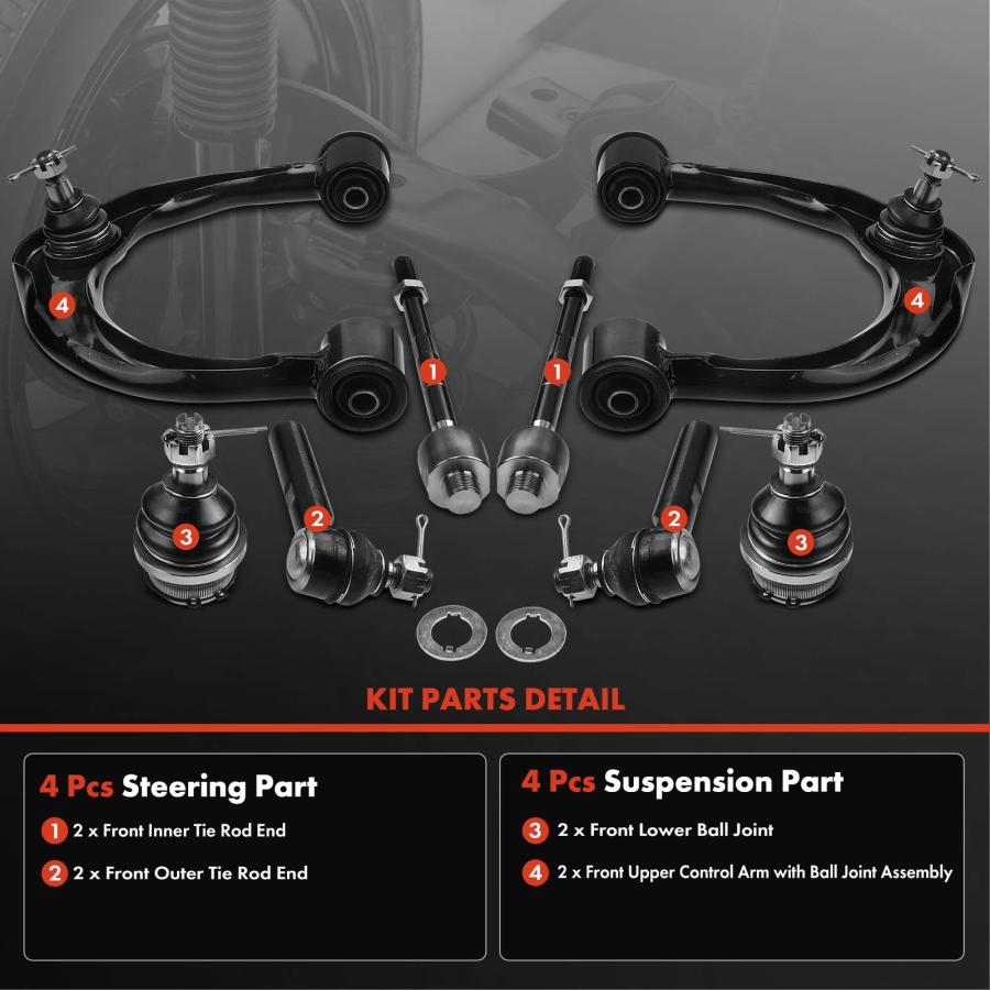A Premium Set of 8， Front Upper Control Arm， Lower Ball Joint， I 並行輸入品_6