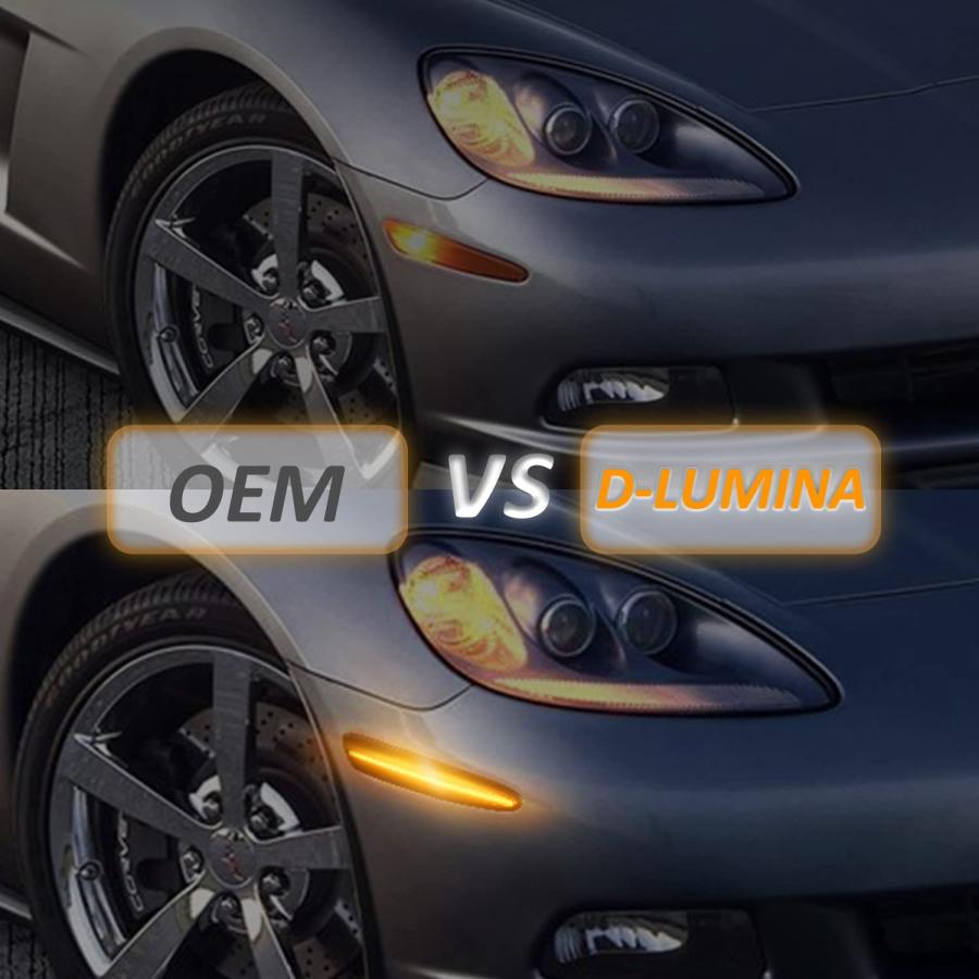 【並行輸入品】D Lumina LEDサイドマーカーライト スモークレンズ シボレーコルベット C6 2005 2006 2007 2008 2